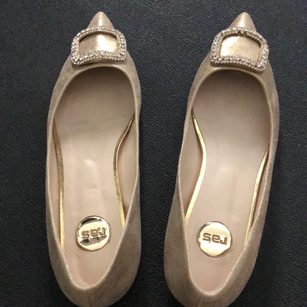 RAS gold ballet slippers size 41
